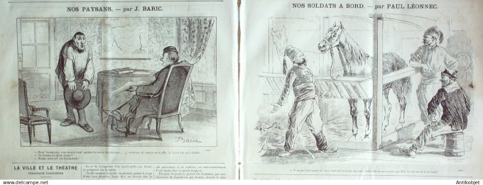 Le Journal Amusant 1885 # 1494 A la pousse des feuilles par Mars