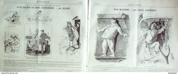 Le Journal Amusant 1885 # 1499 Aux bains de mer d'Ostende par Mars