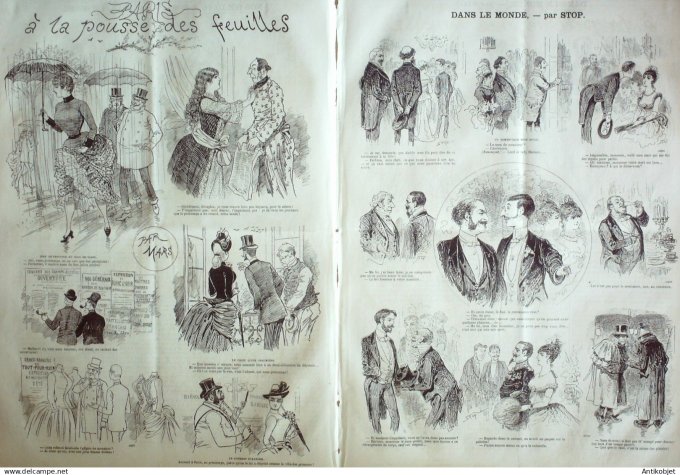 Le Journal Amusant 1885 # 1494 A la pousse des feuilles par Mars