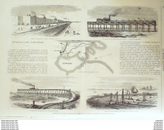 Le Monde illustré 1870 n°669 La Villette Abattoirs Pays Bas Amsterdam Italie Rome Concile Trente