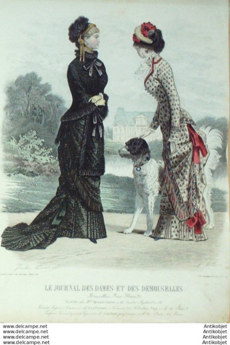 Journal des Dames Demoiselles 1880 # 1733 (Maison Bréant-Castel) chien