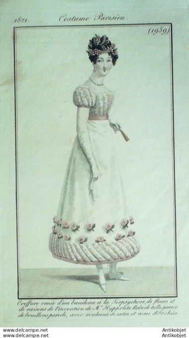 Costume Parisien 1821 # 1959 Robe de tulle garnie de bouillons