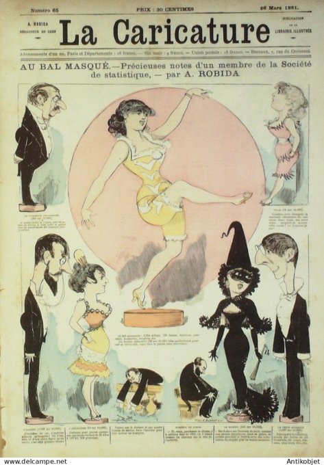 La Caricature 1881 #  65 Bal masqué Robida Draner