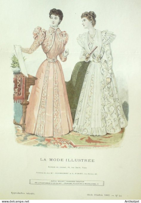 Gravure Mode illustree 1897 # 26 (Old Fashion plate) RARE