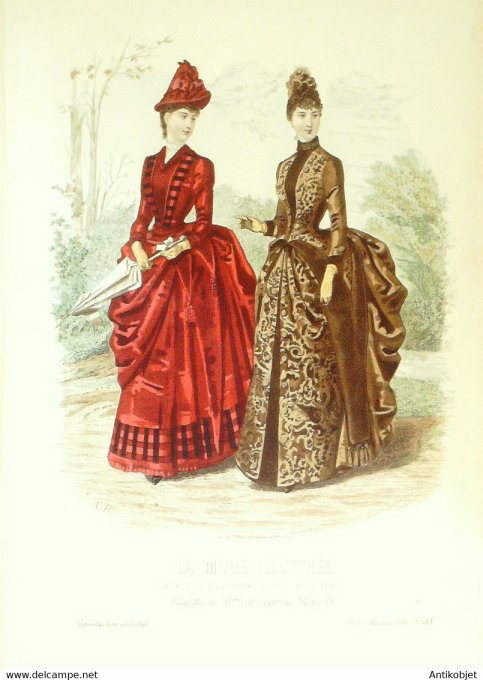 Gravure de mode La Mode illustrée 1886 n°48 (Maison Coussinet)