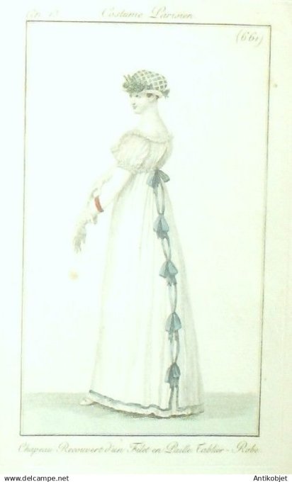 Costume Parisien 1805 an 13 # 661 (eau forte) Tablier Robe