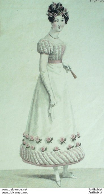 Costume Parisien 1821 # 1959 Robe de tulle garnie de bouillons
