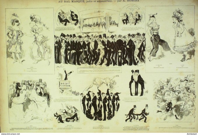 La Caricature 1881 #  65 Bal masqué Robida Draner