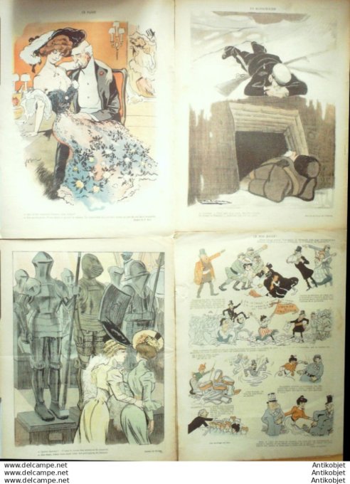 Le Rire 1905 lot 4 revues Metivet Poulbot Wely Burret Camara Roubille Faivre Hermann Bac