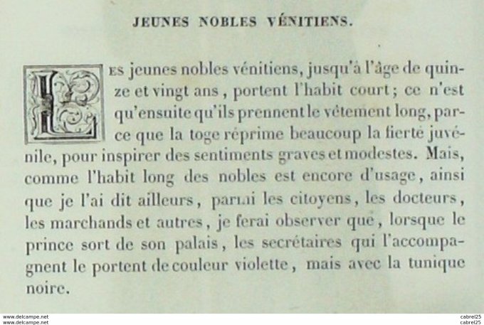 Italie VENISE nobles vénitiens 1859