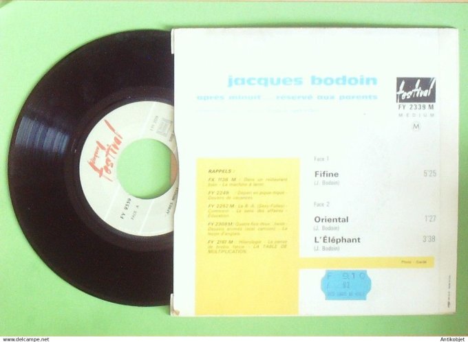 Bodoin Jacques 45T EP Après minuit 1958