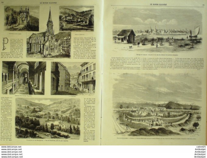 Le Monde illustré 1868 n°591 Plombieres (88) Herival Sénégal Lampsar Géorgie Jegerouhaiska Baiala Ka