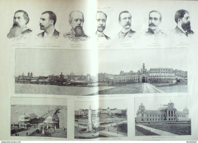 Le Monde illustré 1890 n°1741 Pays-Bas Ostende St-Etienne (42) Argentine Suisse Friburg