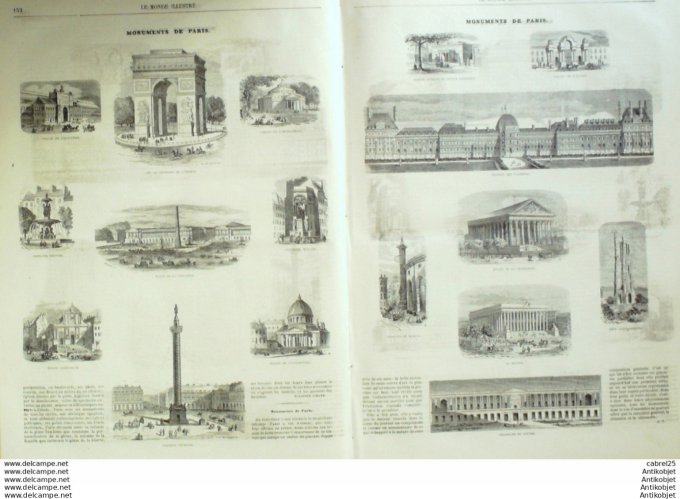 Le Monde illustré 1859 n° 99 Italie Rome St-Pierre Piémont Algérie Alger Grèce Iles Ionniennes