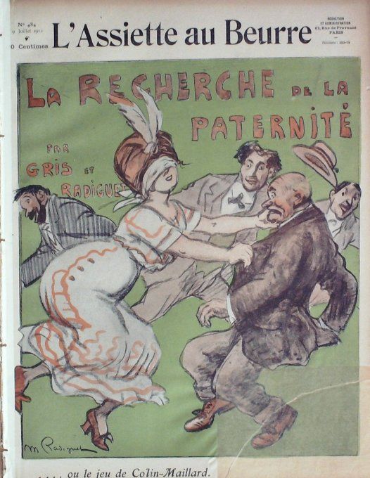L'Assiette au beurre 1910 # 484 La recherche de la Paternite Gris Radiguet