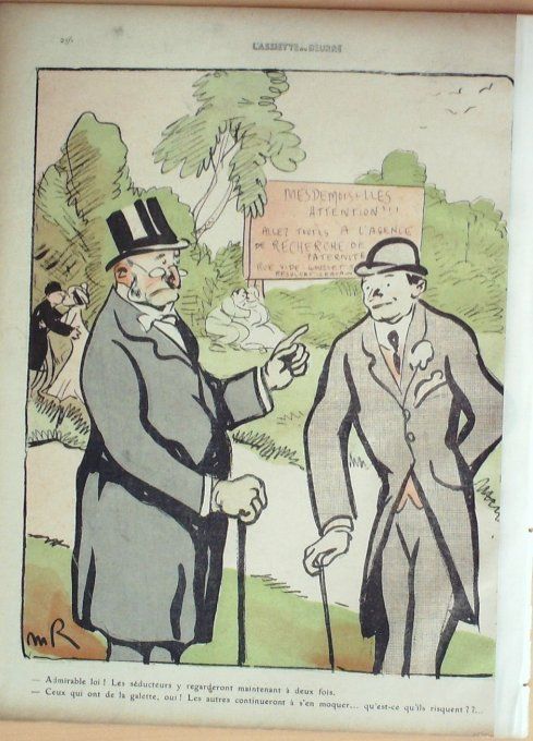 L'Assiette au beurre 1910 # 484 La recherche de la Paternite Gris Radiguet