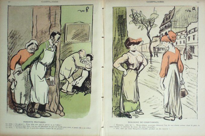 L'Assiette au beurre 1910 # 484 La recherche de la Paternite Gris Radiguet