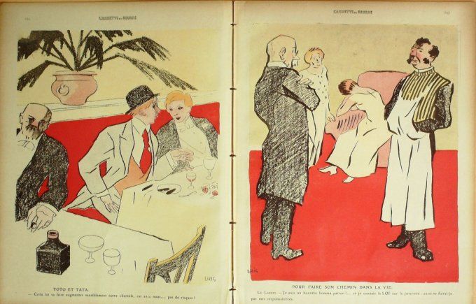 L'Assiette au beurre 1910 # 484 La recherche de la Paternite Gris Radiguet