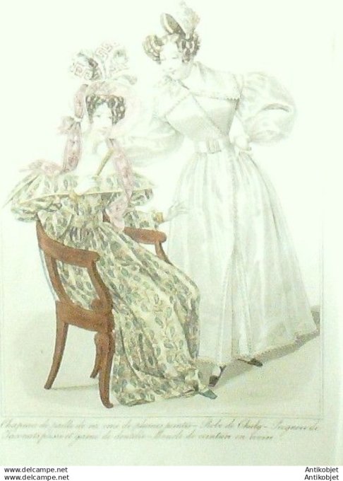 Gravure Mode Costume Parisien 1831 # 2911 (eau forte old Fashion plate