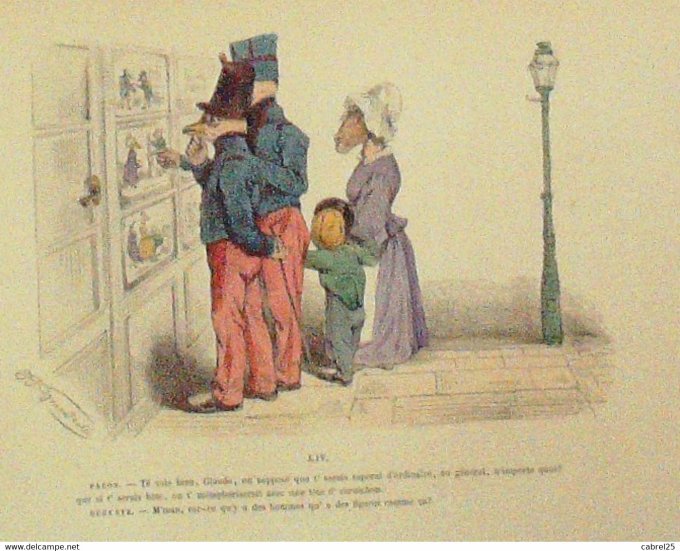 Grandville "Les Métamorphoses du jour" LIV Cheval Canard 1847