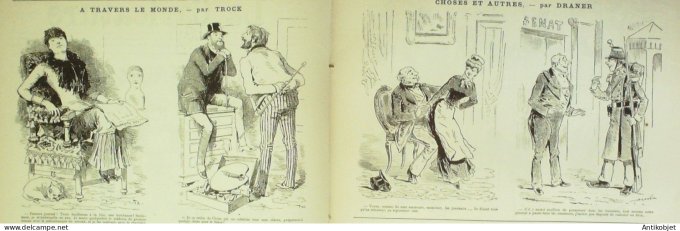La Caricature 1884 #217 Cosaque aux variétés Draner Bals masqués Sorel Trock Job