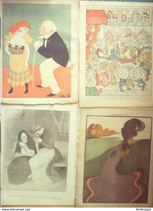 Le Rire 1901 lot 4 revues Avelot Moreau Leandre Rouveyre Jeanniot Hugues Al-Rascid