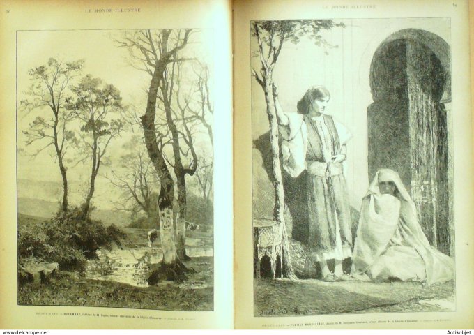 Le Monde illustré 1884 n°1426 Toulon (83) Hôpital St-Mandrier Marseille (13) Pharo Niger.