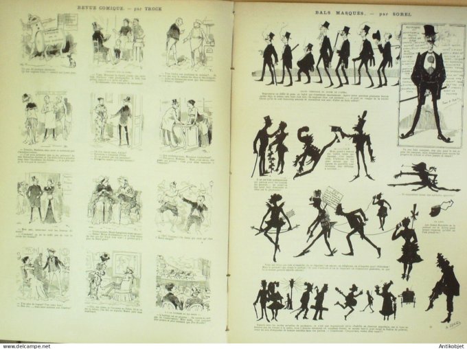 La Caricature 1884 #217 Cosaque aux variétés Draner Bals masqués Sorel Trock Job
