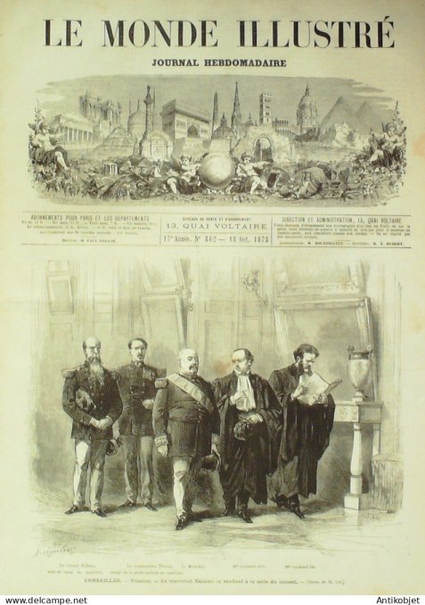 Le Monde illustré 1873 n°862 Espagne Alicante Lorient (56) Procès Mal Bazaine Forback (57)
