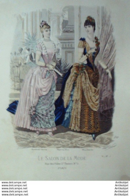 Gravure Mode Salon 1885 #  749 (Old Fashion plate)