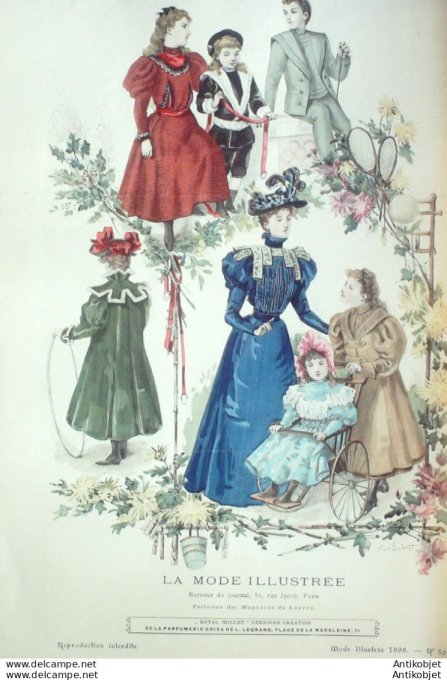 Gravure Mode illustree 1896 # 50 (Old Fashion plate) rare