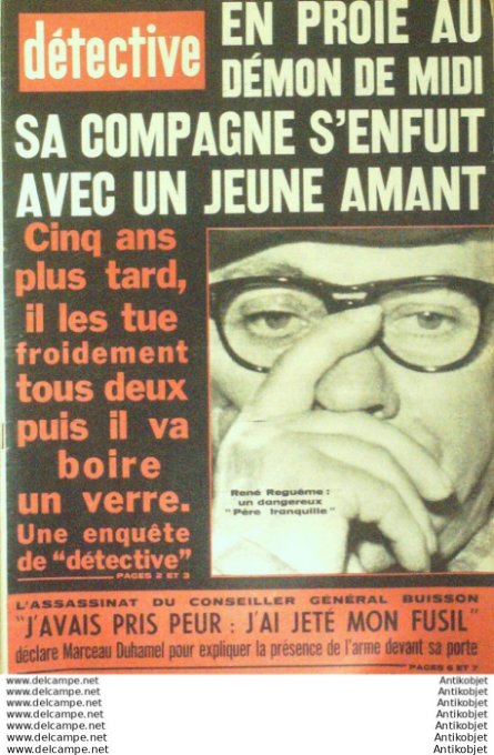 Détective 1967 # 1089 St Marien Meriel Limoges Les Mureaux Nancy Aulnay/Bois