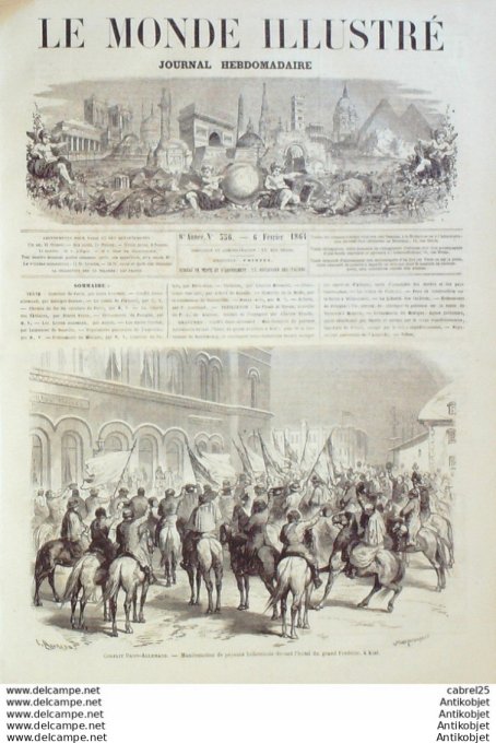 Le Monde illustré 1864 n°356 Allemagne Altona Billancourt Varsovie Autriche Mexique San Luis Potosi 