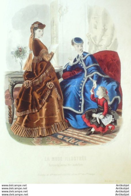 Gravure Mode illustree 1868 # 47 (Old Fashion plate)