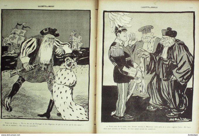 L'Assiette au beurre 1909 n°452 Manoel II en voyage Camara Da Leal