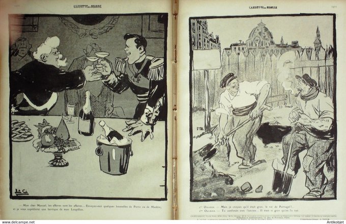 L'Assiette au beurre 1909 n°452 Manoel II en voyage Camara Da Leal