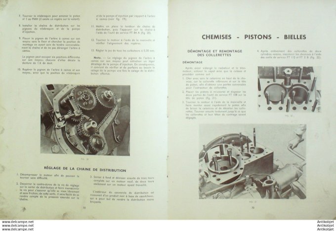 R.T Automobile Tracteurs Ferguson Manuel d'Ateklier 1956