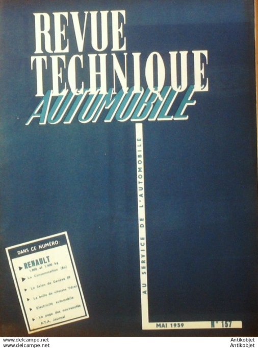 R.T Automobile Renault 1000 1400 Fiat 1800 Vauxhall Victor 157 # 1959