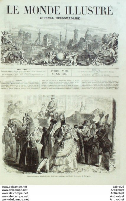 Le Monde illustré 1860 n°170 Christophe Colomb Italie Palerme Strasbourg (67) Londres orphéonistes