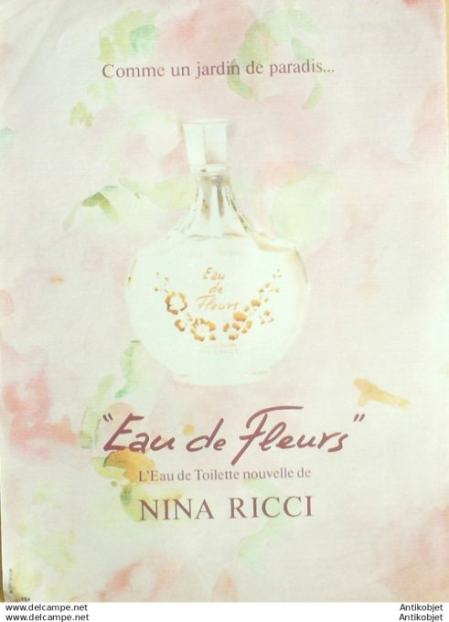 Publicite Cosmetique Nina Ricci eau de fleurs 1983