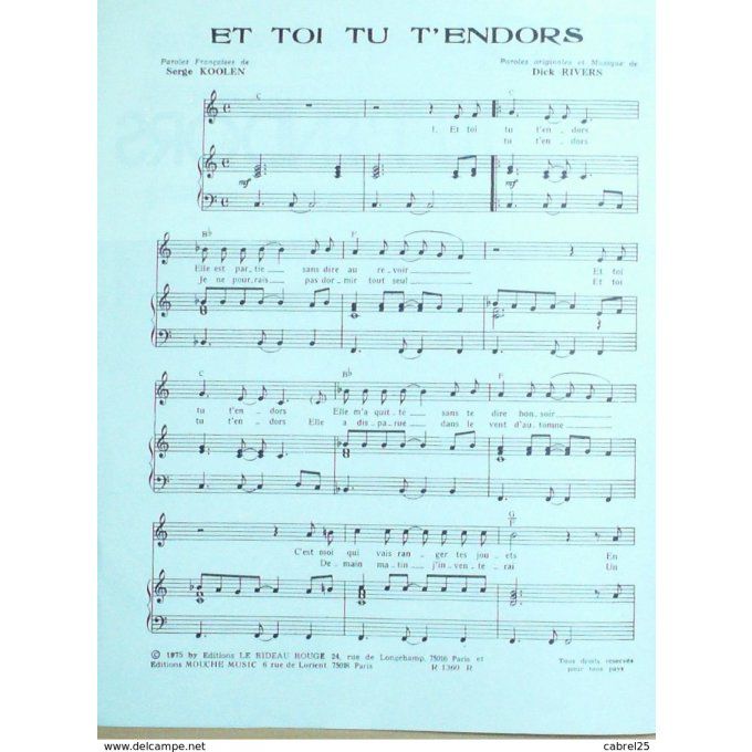 Rivers Dick Et Toi Tu T'endors 1975