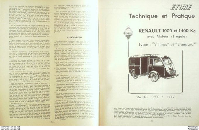R.T Automobile Renault 1000 1400 Fiat 1800 Vauxhall Victor 157 # 1959