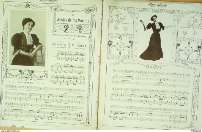 Paris qui chante 1907 n°219 Debério Plebins Huard Moricey Mle Riello Clovis