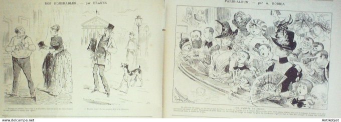 La Caricature 1886 #317 Engagés conditionnels Caran d'Ache Cabaret Puist-sans-vin Moron Trock Lorme