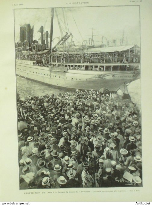L'illustration 1900 n°2997 Italie Humbert II Chine expédition navale Course auto Paris-Toulouse Shah