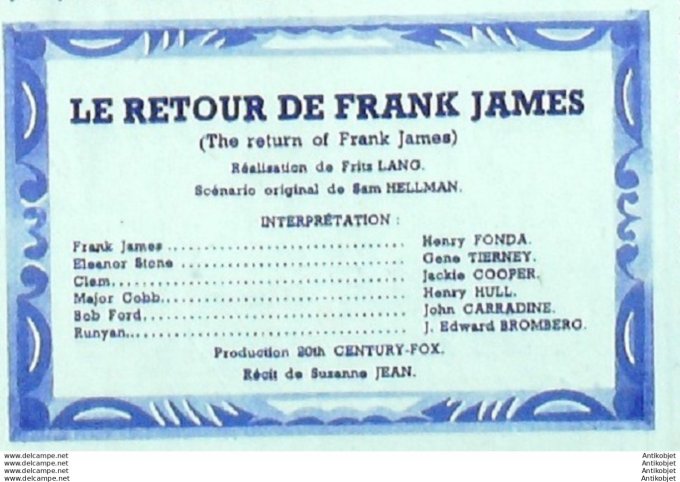 Le retour de Frank James Henry Fonda Henry Hull Jackie Cooper
