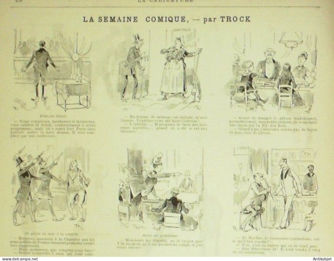 La Caricature 1887 #367 Rabelais Robida Sorel Caran d'Ache