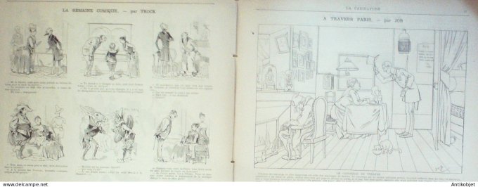 La Caricature 1886 #317 Engagés conditionnels Caran d'Ache Cabaret Puist-sans-vin Moron Trock Lorme