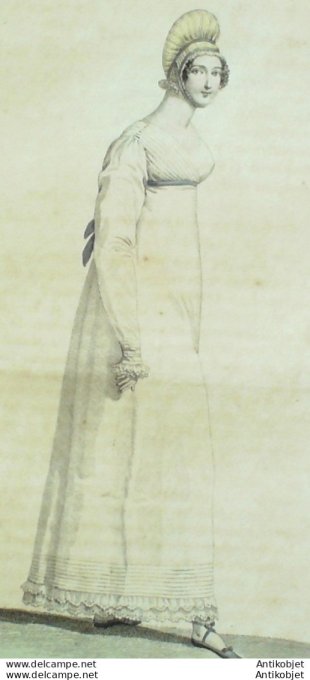 Costume Parisien 1815 # 1478 Robe perkale capote gaze