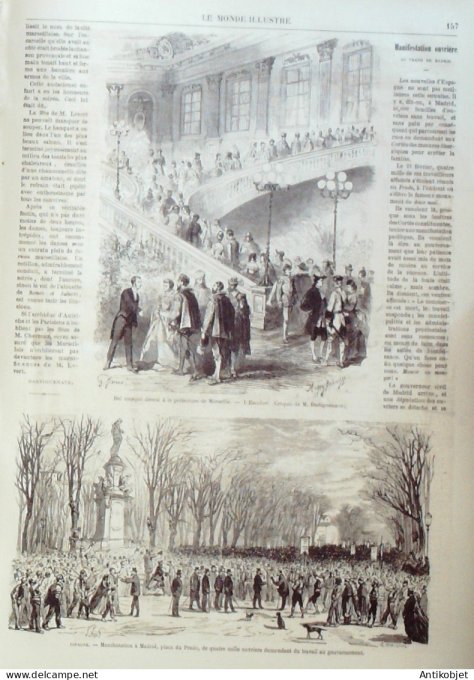 Le Monde illustré 1870 n°673 Marseille (13) Italie Rome Espagne Madrid Prado